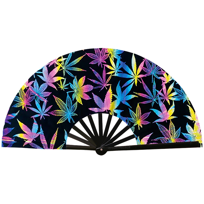 Abanico Plegable de Kung Fu de Plástico, Colorido, para Conciertos y Fiestas