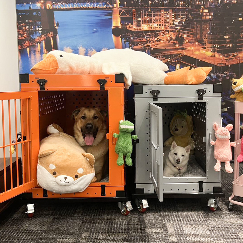 Portable Dog Cage aluminum alloy medium and large dog cage folding pet car cage camping travel dog cage