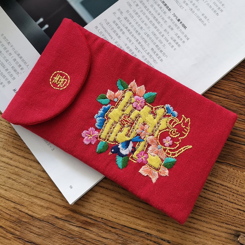 Nuevo bordado hecho a mano DIY bolsa de teléfono móvil de estilo europeo tridimensional bordado material de la tela paquete kit principiante