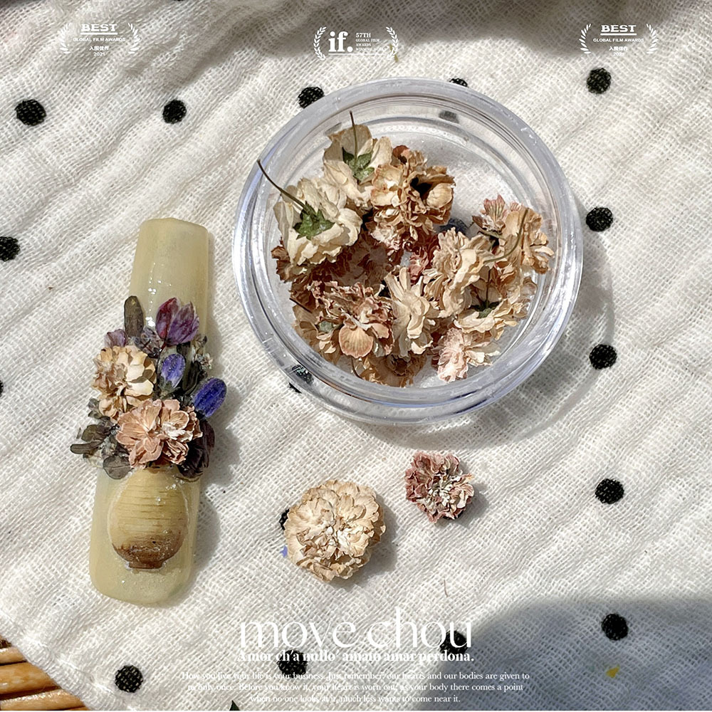 Spring French Flower Artwork Niche New Nail Art Three-dimensional Camellia Multicolor Floral Nail Art Jewelry