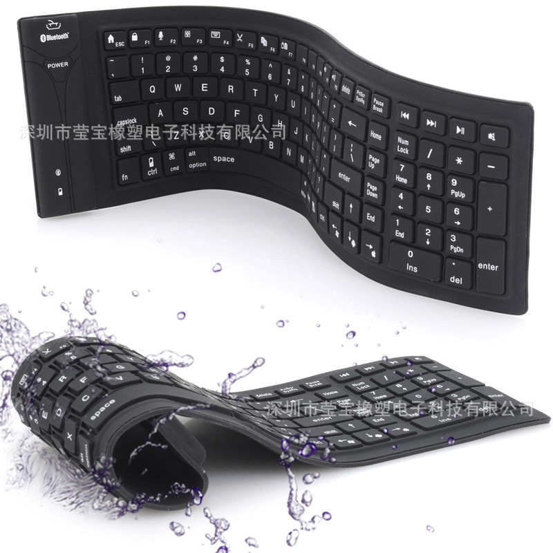 Teclado Bluetooth plegable de silicona impermeable