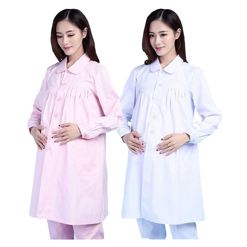 Doctor and Nurse Uniforms, Long-Sleeved Winter White Coats, Maternity Wear, Summer Plus-Size Work Clothes, Professional Medical Workwear for Autumn and Winter