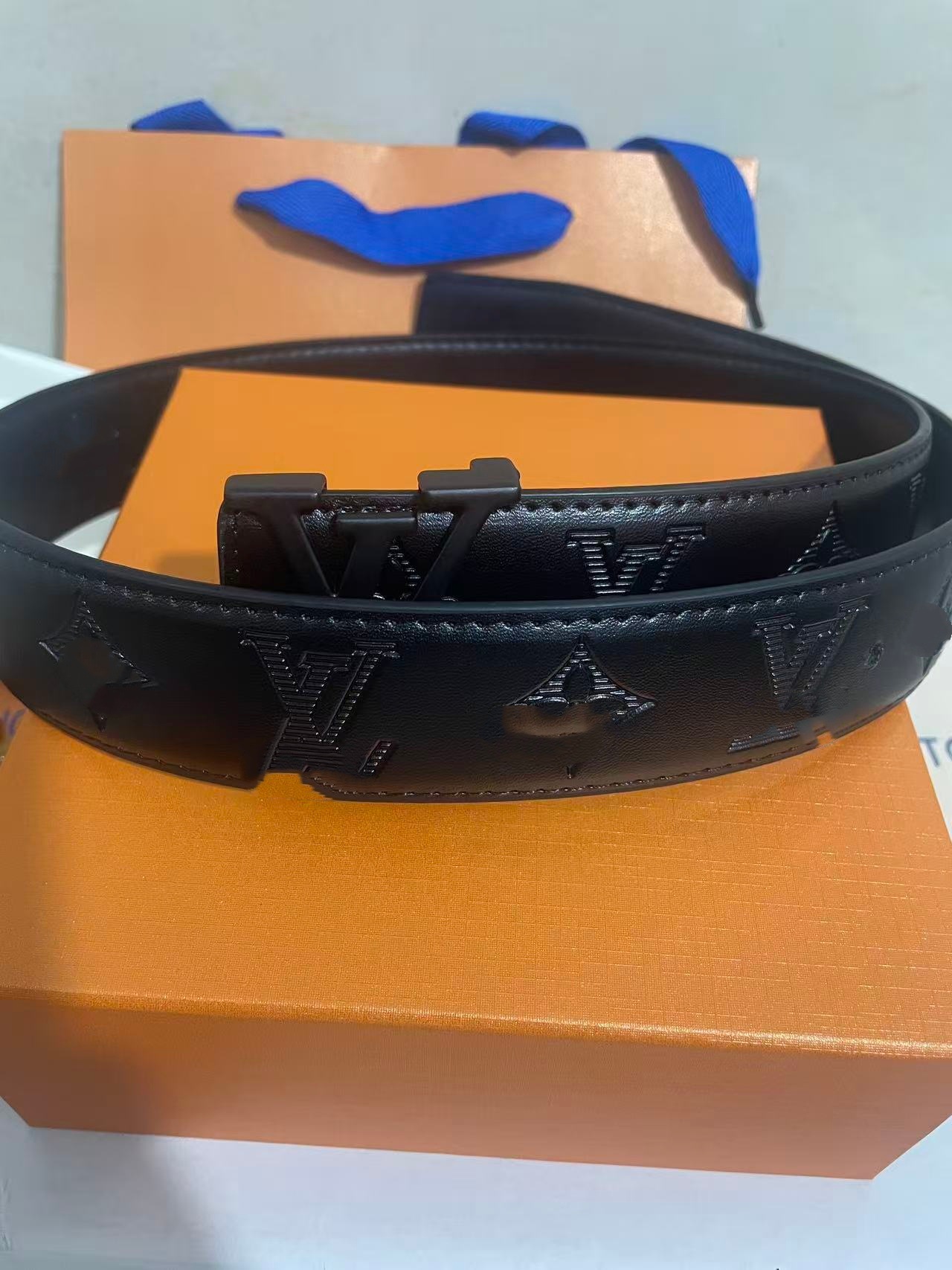 Cinturón para Hombre 4.0 cm de Piel de Vaca de Dos Capas con Hebilla Lisa para Uso Casual image 30