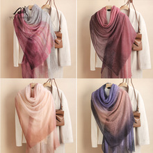 新款羊绒渐变夏季披肩女外搭国潮民族风披肩女搭配旗袍围巾女薄款