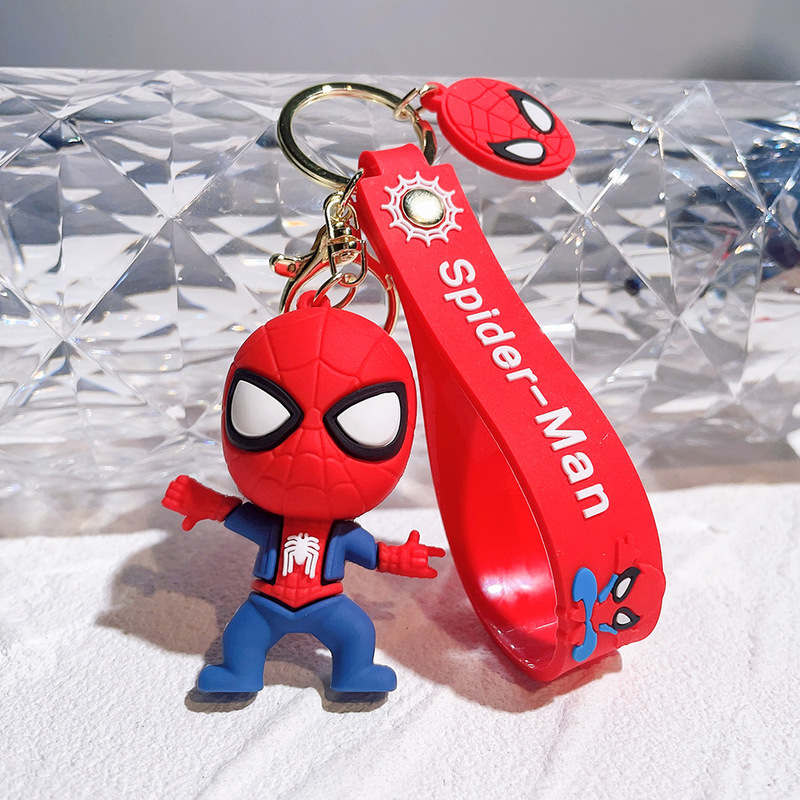 50種類の漫画マーベルスパイダーマンシリコンキーホルダーpvcペンダントバッグ車のキーペンダントギフト卸売|undefined