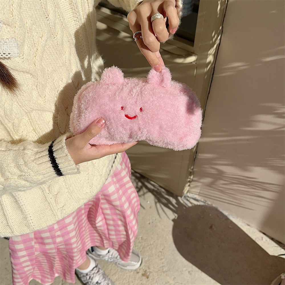 310243 Fluffy and girlish pencil case Cosmetic bag, cute cartoon stationery bag, large-capacity pen case storage bag undefined