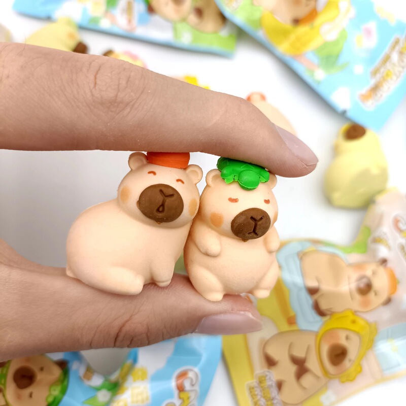 かわいいカピバラ消しゴム 小学生賞品 跡が残らない消しゴム 子供用文具消しゴム|undefined