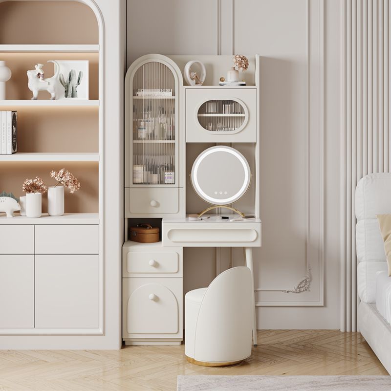 Small Apartment Cream Style Dressing Table Storage Cabinet Integrated Bedroom Modern Simple Light Luxury High-End Small Dressing Table