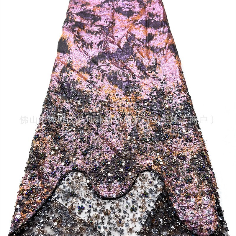 Fabrica directa de cuentas Jacquard tela de encaje Gaoding ropa de moda de cena de fiesta tela de baile