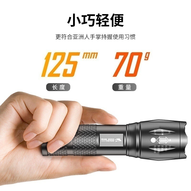 伸縮ズームミニ懐中電灯屋外長距離ハイライトポータブル懐中電灯テール USB 充電式懐中電灯|undefined