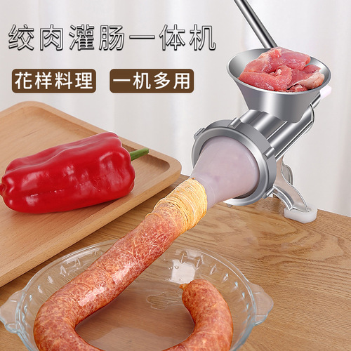 Home Use Hand Crank Sausage Making Machine Sausage Machine Chili Pepper Chopper Grinding Shredder Vegetable Chopper Manual Meat Grinder Sausage Filler