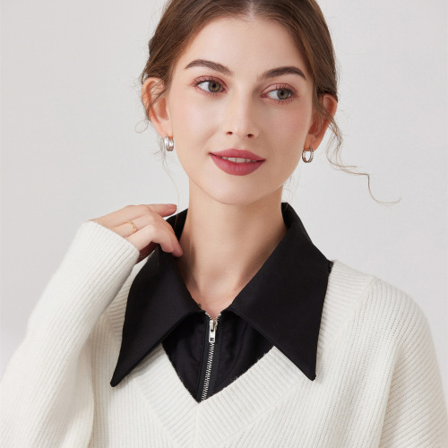 girl petal Detachable Dickey Collar half shirt evening dress Sweater decoration Collars  white pure cotton zippered shirt Detachable Collar half shirt evening dress Sweater Collars