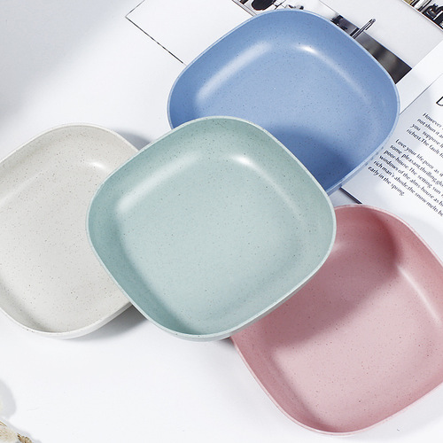 Wheat straw spit-bone dish household plastic snack fruit plate dining table garbage plate dipped sauce slag plate plate delivery