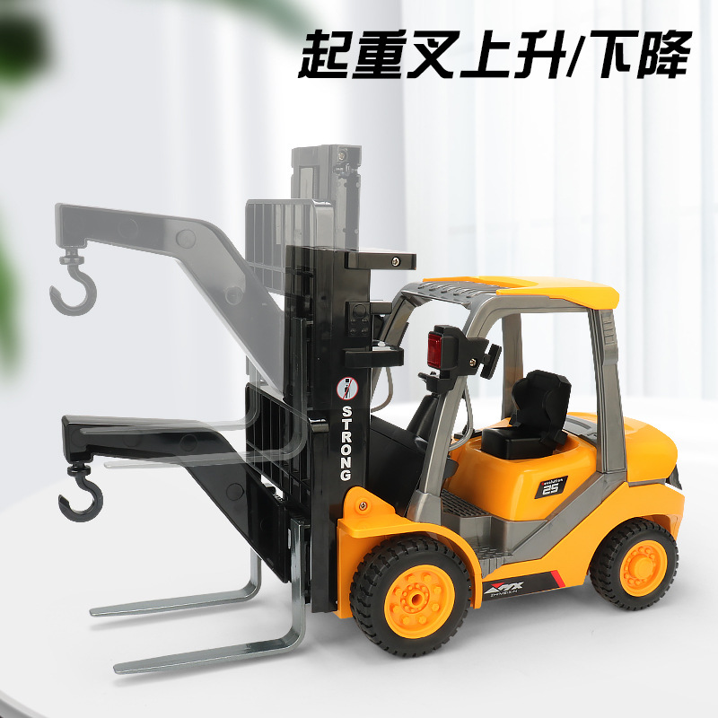 Transfronterizo Amazon 9 canales control remoto inalámbrico carretilla elevadora de juguete grúa modelo de simulación camión de ingeniería grúa gancho