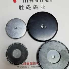 大型铁壳组件磁铁黑色环氧处理磁力强 铁氧体锅磁供应批发磁铁