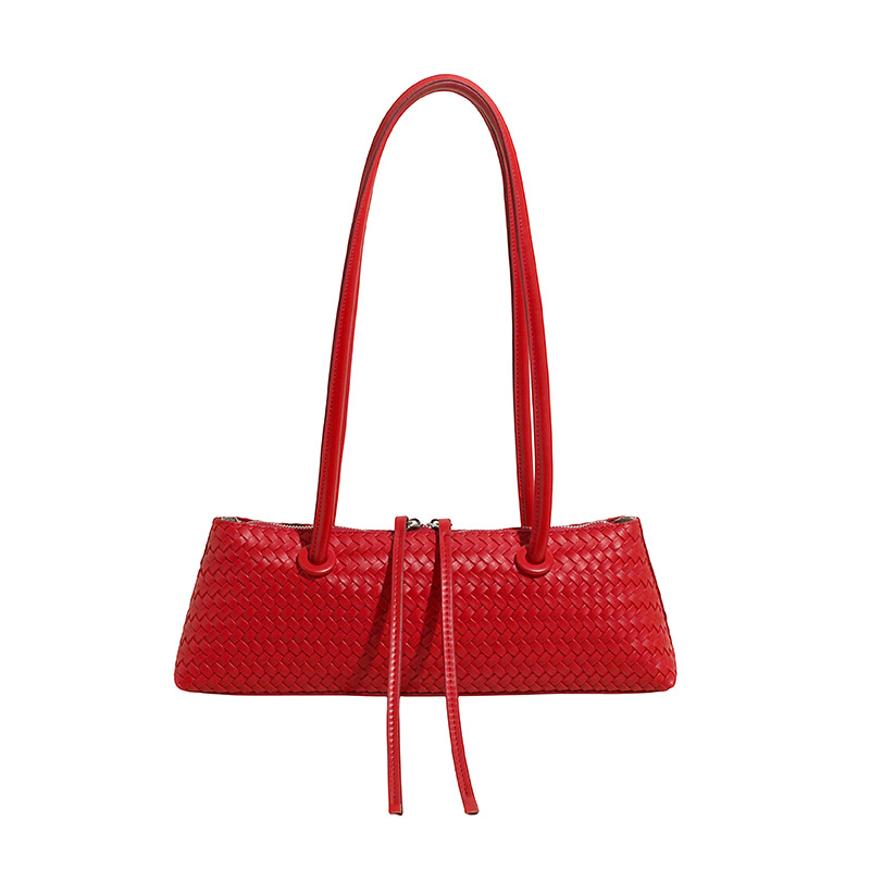 Bolso de axila de textura transfronteriza 2025 verano nuevo bolso femenino bolso tejido de moda bolso de hombro retro de gran capacidad