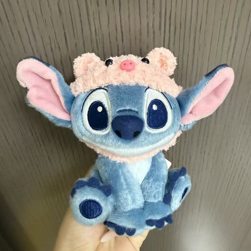 完成品リロアンドスティッチぬいぐるみ帽子ヘッドギアよだれかけ 12 センチメートル綿人形人形かわいい|undefined