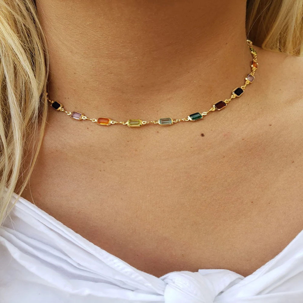 7g Weight Bracelets, Anklet, Necklace Classification Fashion Geometric Alloy Plating Inlay Women's Bracelets Anklet Necklace