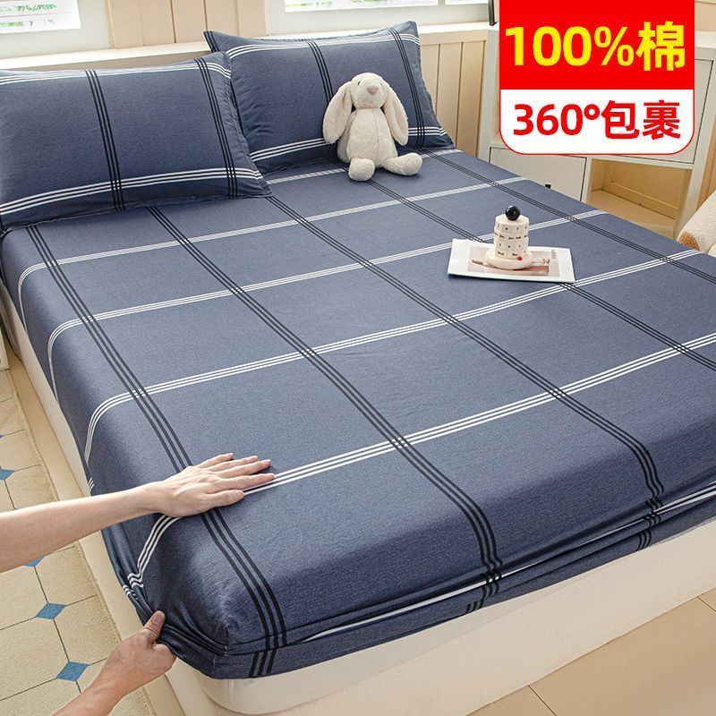 100% algodón cama de cama de algodón una sola pieza cubierta de cama casera todo incluido colchón antideslizante cubierta de cama nuevo tipo