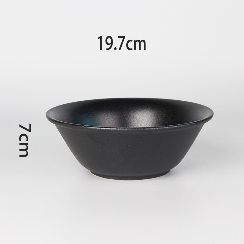 Multi-Estilo negro brillante mate esmerilado tazón de cerámica hogar ramen tazón de sopa tazón de ensalada de frutas tazón de arroz tazón para mascotas