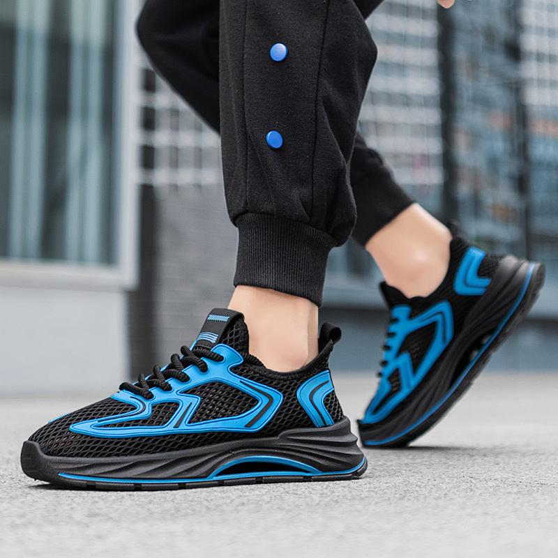 Las cuatro estaciones se pueden usar cómodos para hombres transpirables ociosos, correa de moda, estilo deportivo, zapatos puros de suela gruesa.