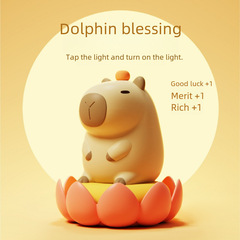 Capibara Small Night Light Tap Tap Light Squirrel Birthday Gift For Kids Cute Decor Cartoon Atmosphere Light Silicone Light