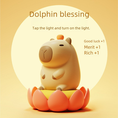 Capibara Small Night Light Tap Tap Light Squirrel Birthday Gift For Kids Cute Decor Cartoon Atmosphere Light Silicone Light