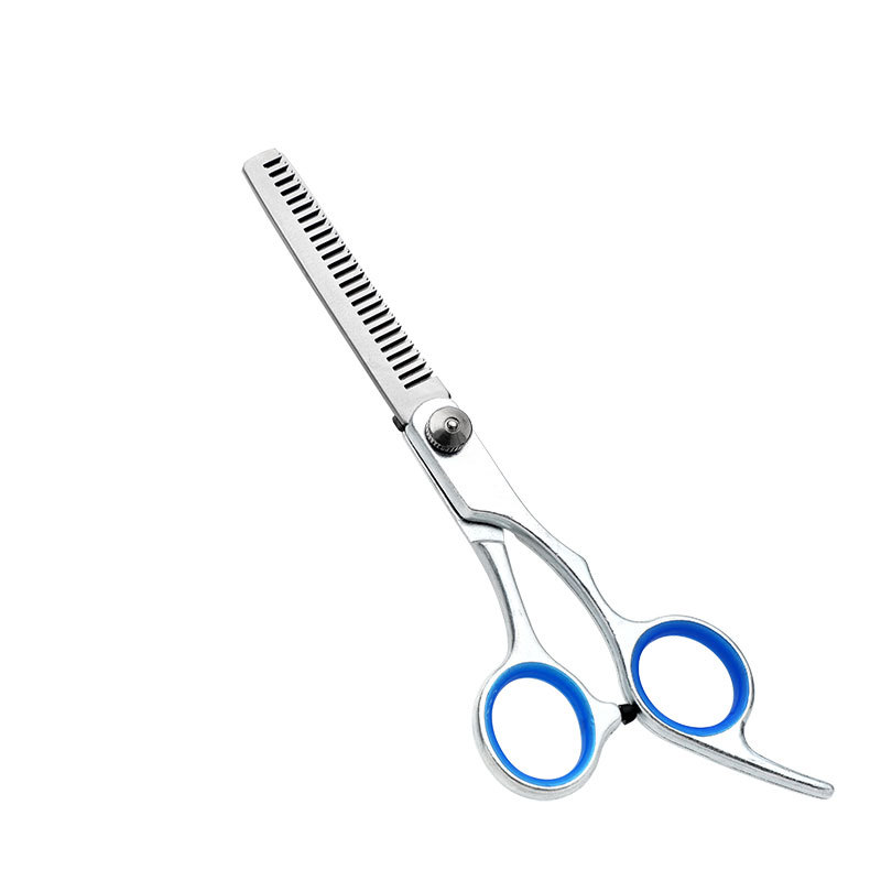 Tijeras de dientes Tornillo blanco Anillo azul