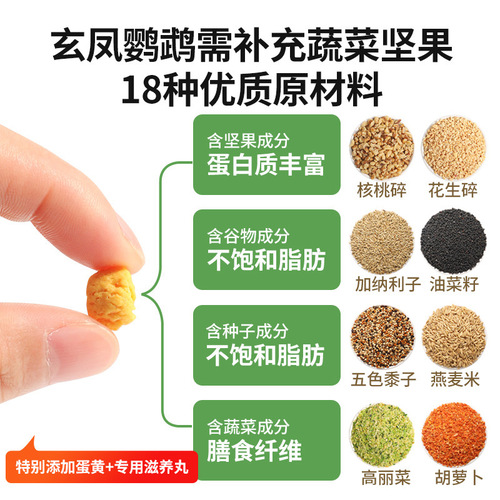 Special food for cockatiels mixed with shelled millet yellow peony egg yolk nourishing pills parrot feed bird food