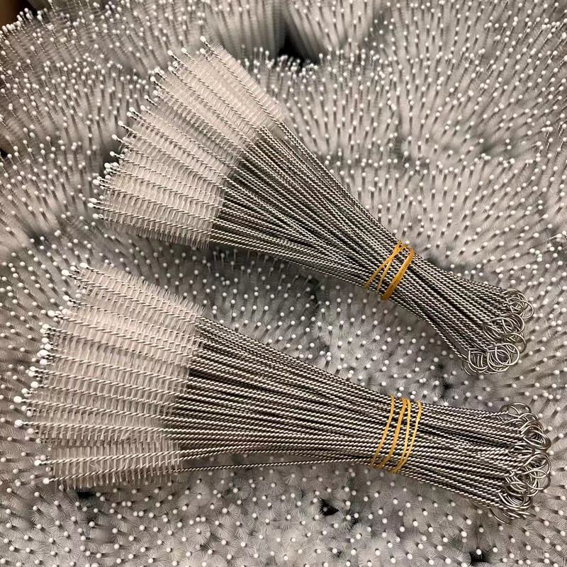 Customized 210mm Straw Brush Head Daily Necessities 304 Stainless Steel Water Cup Small Brush Cleaning Brush Wholesale