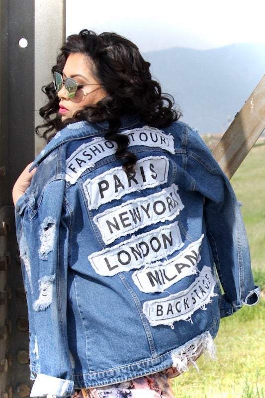 women s letter print frayed denim jacket nihaostyles clothing wholesale NSTH80324