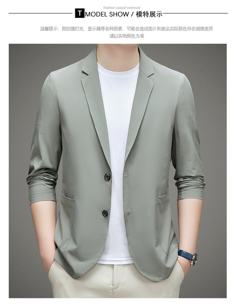 男士单西服春夏季轻薄款冰丝防晒衣高级感商务新款休闲小西装外套详情10