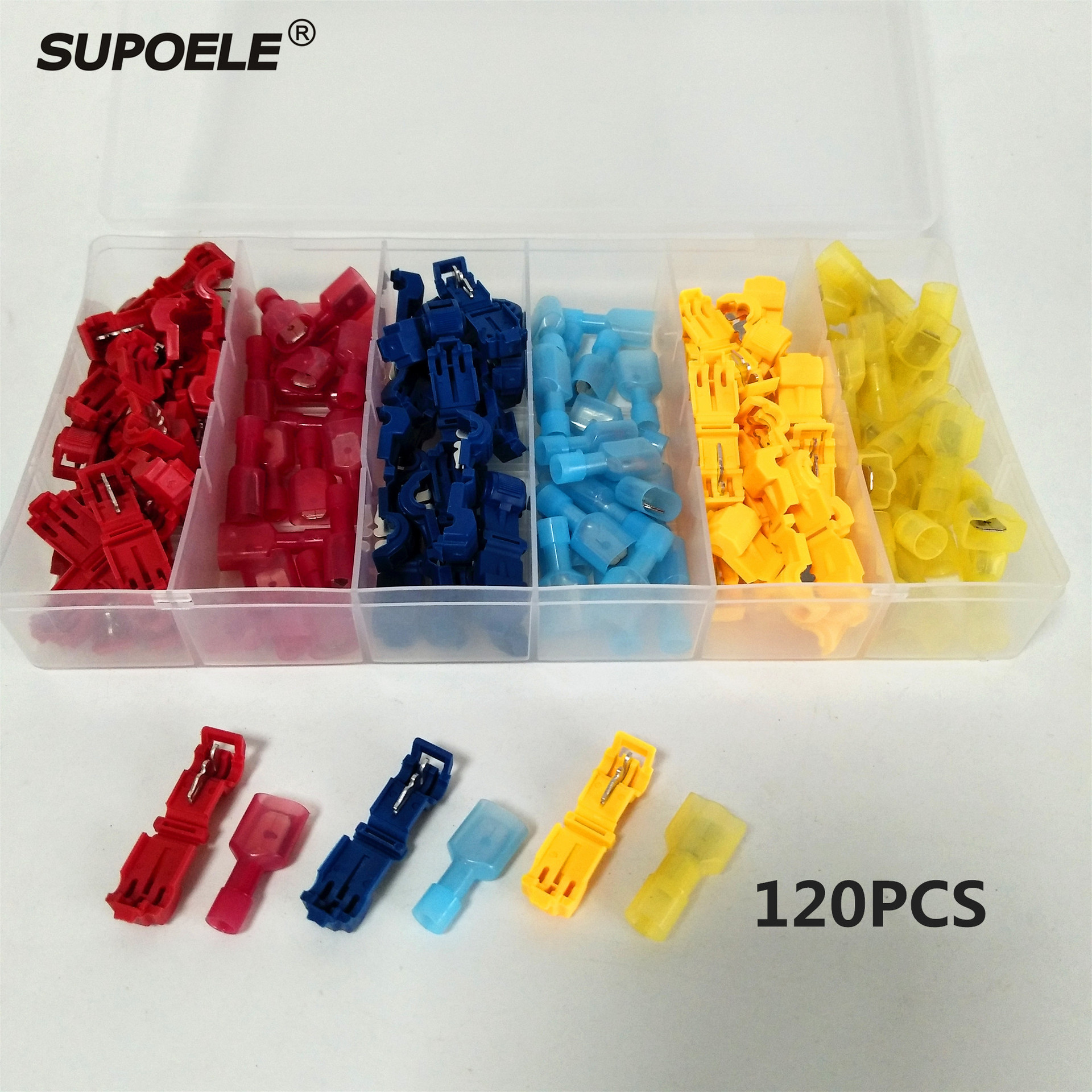 免破线接线端子120PCS主线分支接线夹T型免破线夹快速接线端子