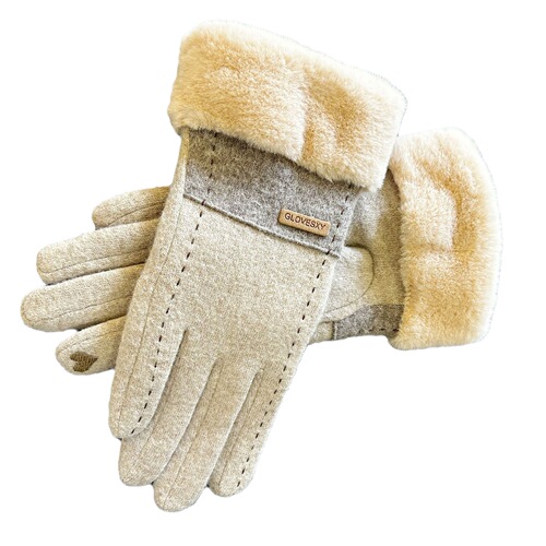 Gloves for women in winter new style cycling warm plus velvet windproof electric car cashmere winter ladies cycling and driving touch screen