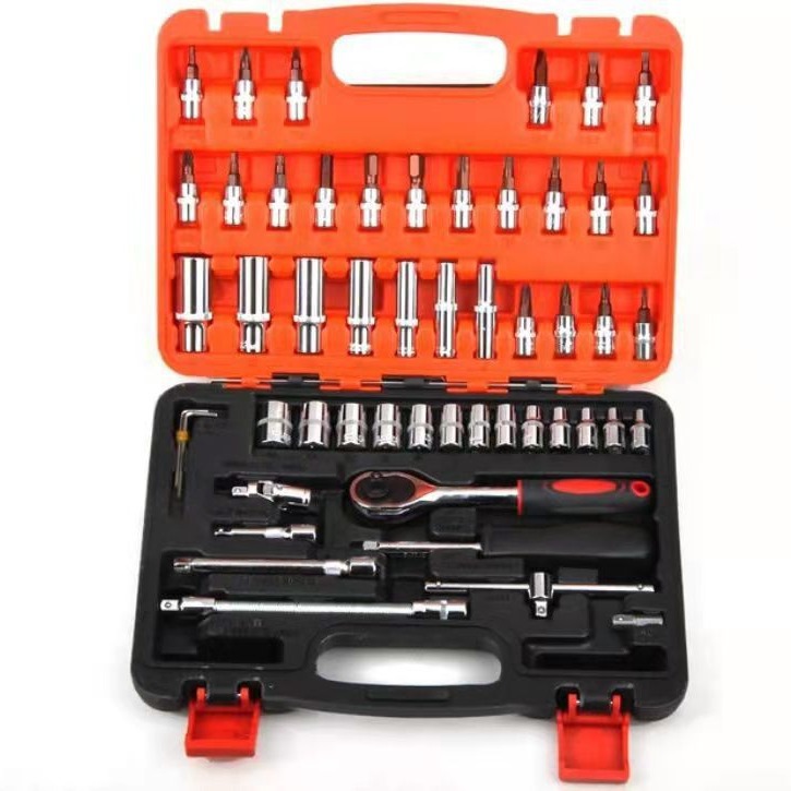 Fabricante en stock reparación de la máquina reparación de automóviles manga S2 rojo lote cabeza 46 piezas 53 Piezas 32 piezas con conjunto de herramientas de coche cromo vanadio acero