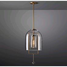 全铜美式吊灯RH北美卧室床头简约后现代轻奢港风餐厅吧台玻璃灯具