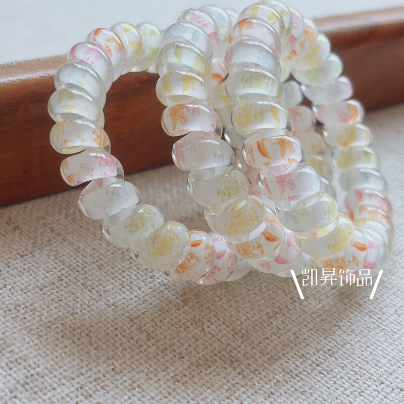 Springtime Vibes Rainbow Telephone Cord Hair Tie, Jelly-Style Fresh Large Telephone Cord, Traceless, Versatile, Durable, New Model Springtime Vibes Rainbow Telephone Cord Hair Tie, Jelly-Style Fresh Large Telephone Cord, Traceless, Versatile, Durable, New Model