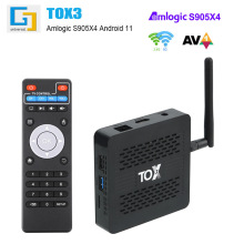 �羳TOX3 tv box S905X4��׿11������˫ƵWiFi�������粥��������