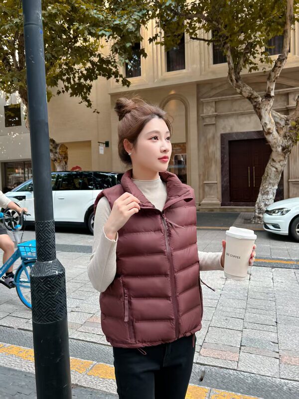 2025新款羽绒棉服马甲女短款轻薄韩版立领坎肩保暖马夹背心外套|undefined