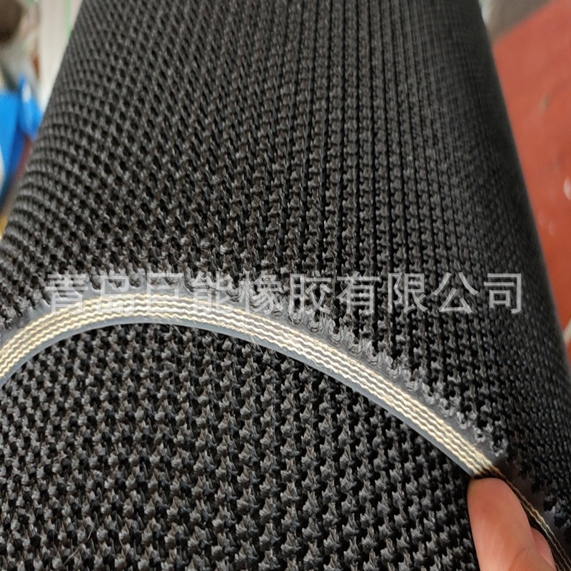 青岛巨能橡胶防滑运输带 草坪花纹传送带 耐磨耐寒输送带厂家供应