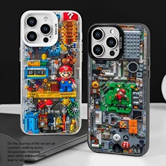 メカニカルマリオ対応 Apple 17 携帯電話ケース iPhone16/13 カラーシルバーケース 15/14plus トレンド 12 耐衝撃