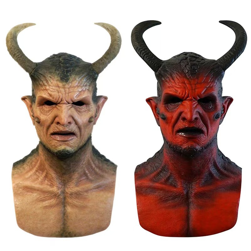 Nuevo producto transfronterizo Máscara de diablo Cubierta completa Fiesta de baile de diablo Máscara de diablo hexagonal Oscuro Hellboy