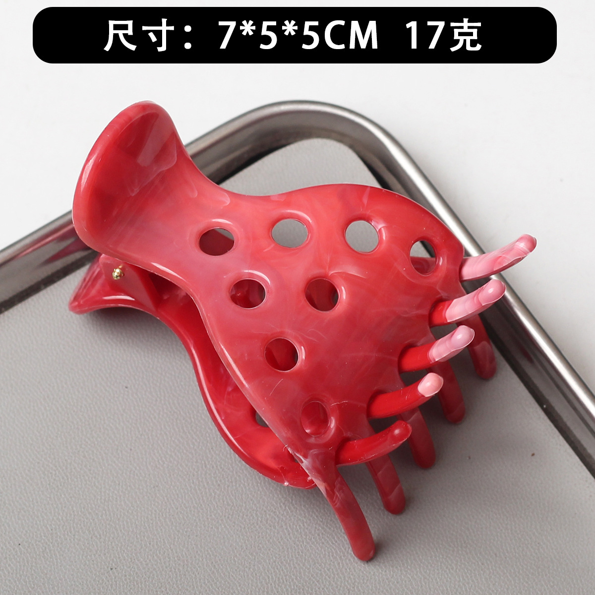 Amazon Hot Strawberry Hairpin mujer alta sensación de mármol clip de cola de caballo detrás de la cabeza fija clip de cabello