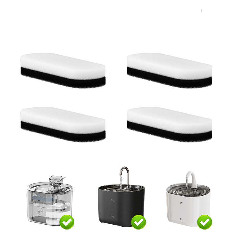 Filtros para bebedores de agua para mascotas adaptados a una variedad de bebedores de agua para gatos multifiltración de cabello de filtro de algodón carbón activado