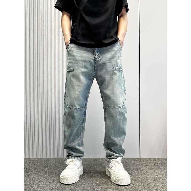 2025 New Style Three-Dimensional Cut Washed Denim Jeans for Men, Summer Thin Trendy Loose Straight Pants, Men's Trendy Pants 2025 New Style Three-Dimensional Cut Washed Denim Jeans for Men, Summer Thin Trendy Loose Straight Pants, Men's Trendy Pants