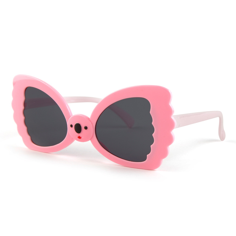 Niños, niñas y niños, gafas de sol, arco, marco de forma especial, gafas de color caramelo, moda cóncava, gafas de sol extrañas
