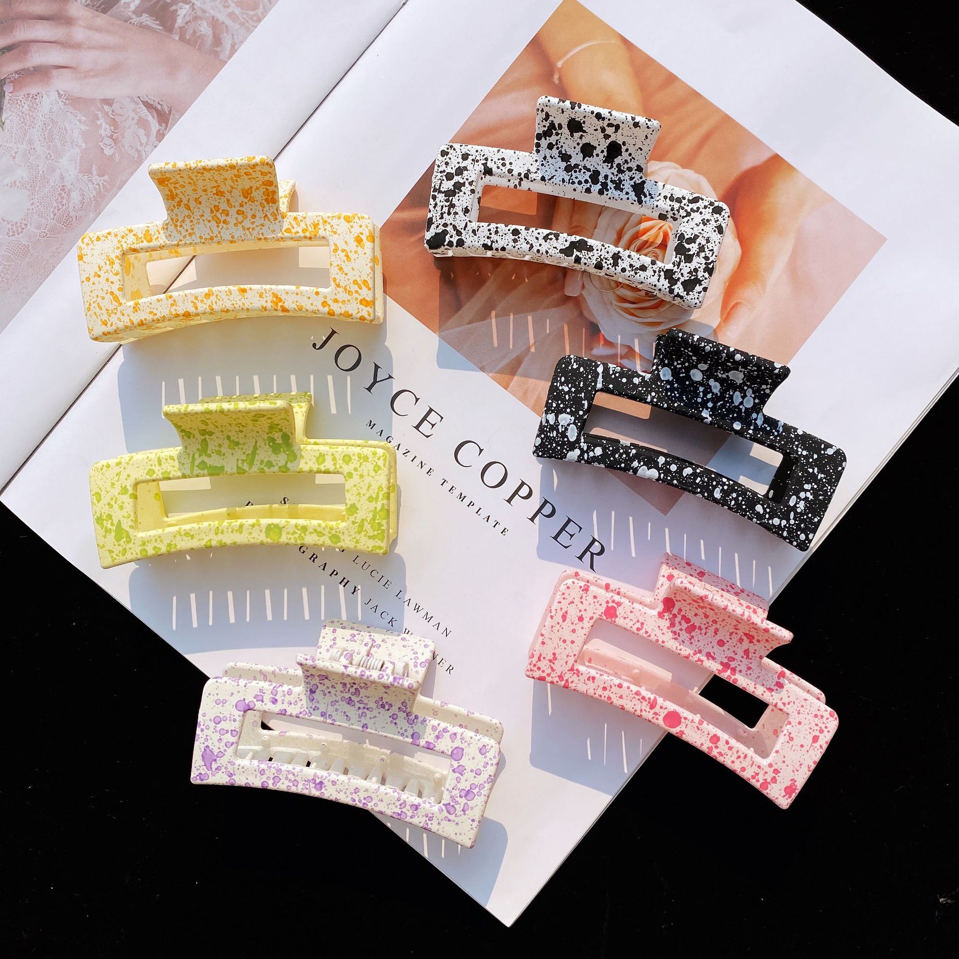 Geometric Large Frosted Acrylic Square Claw Clip Hairpin display picture 1