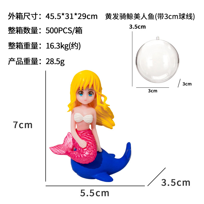 Micro paisaje decoración de dibujos animados sirena pecera paisaje colgante marino Shell princesa flotante bola decoración del acuario