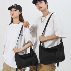 Ins日系ファッションスポーツ風カジュアルショルダーバッグ女性大容量機能工装バッグ授業通勤シングルショルダーバッグ