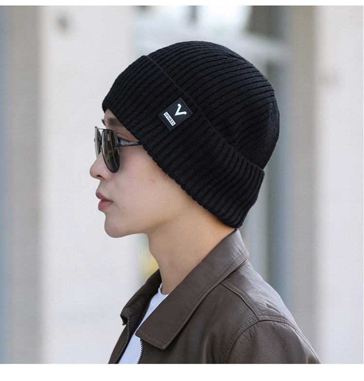 Hat for men in autumn winter, new plush thickened knitted hat, Korean version, winter warmth, ear protection, and cold_voghion.com